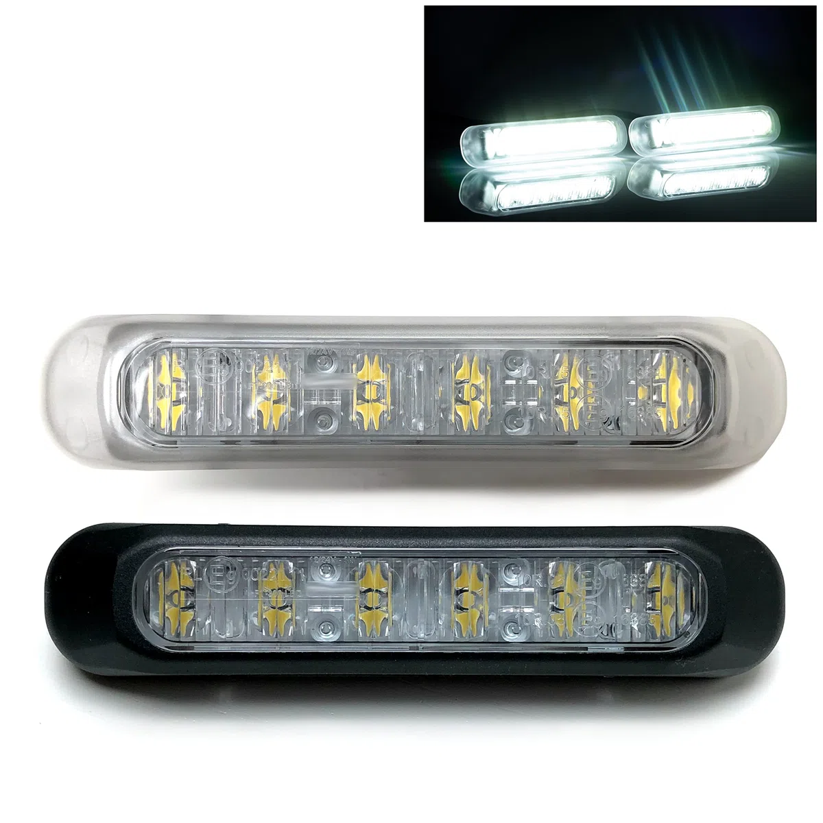 LED Tagfahrleuchten Set - vorne - Compact - 12V/24V - E9 - wasserdicht - Paar - für PKW LKW Wohnmobil