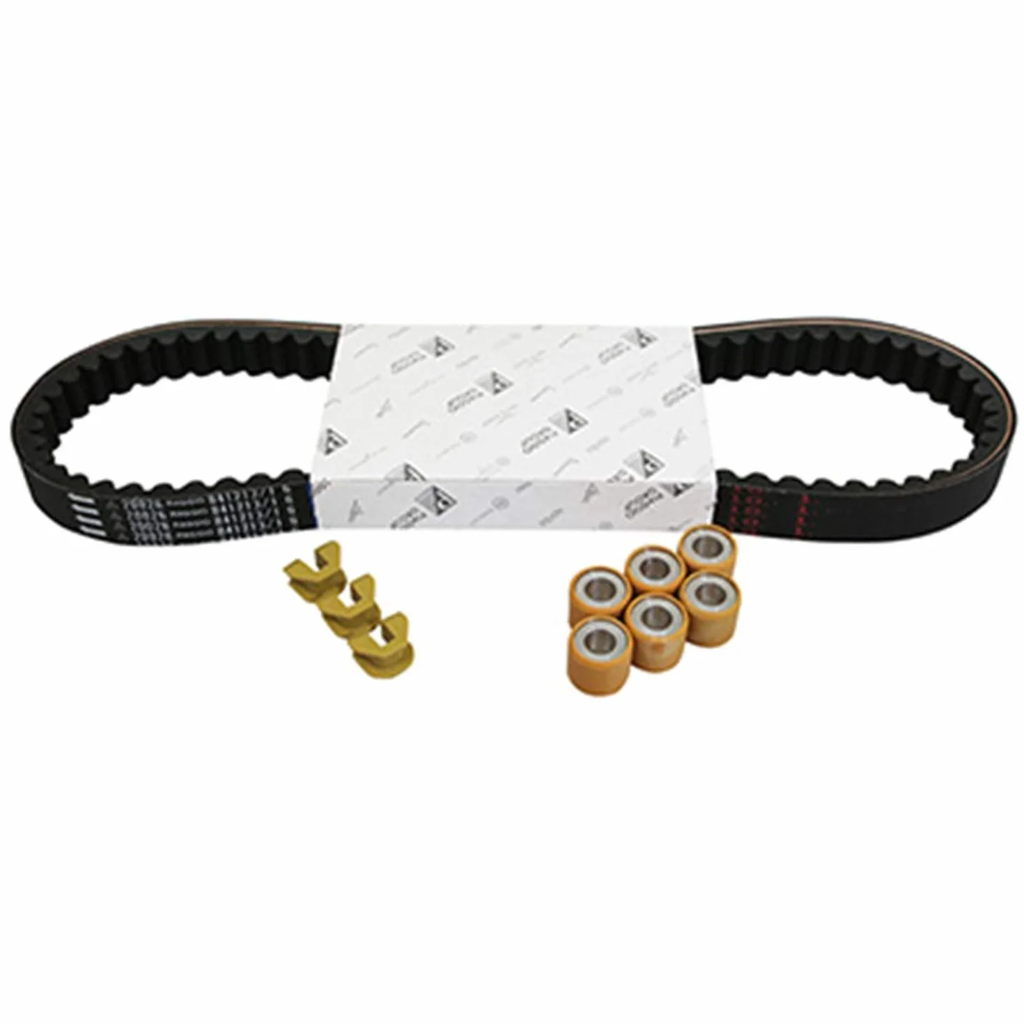 PIAGGIO KIT Transmission (COURROIE, GALETS, Guides) Origine 125 X8, X9, X7, Vespa GTS, X-EVO, MP3, Hexagon GTX-GILERA 125 Runner, Nexus-Aprilia 125 Atlantic, SR-MAX -1R000433-