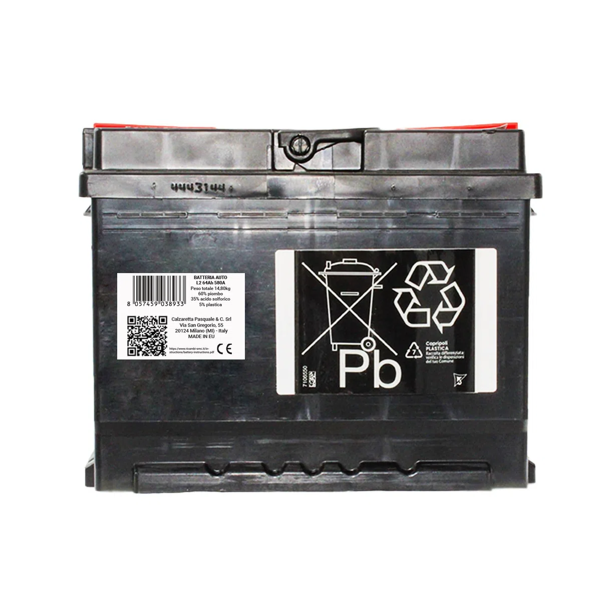 Batterie Auto Speed by SMC L264 12 V 64 Ah 610 A POSITIVE Positive A rechts (+ DX)