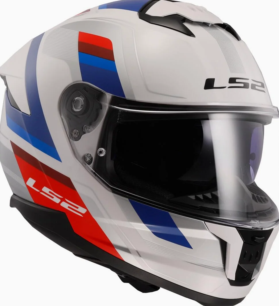 LS2, Integraler Motorradhelm STREAM II VINTAGE Gloss White Blue Red, M | Spezifikationen: Größen: XS – 3XL (3 Schalengrößen: XS-S / M-L / XL-3XL)