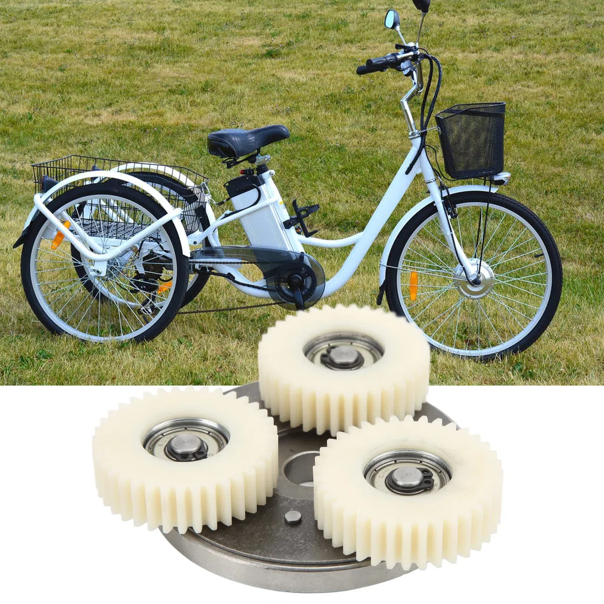 Asixxsix Fahrrad-Motor-Getriebe-Kupplungs-Kit, 3pcs 36T Planetary Nylon Gears Stable Elektrofahrrad-Motor-Kit mit Lager und 88mm Kupplung für Elektrofahrrad 500W bis 750W