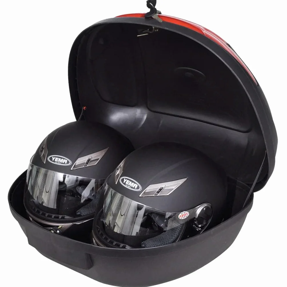 Motorrad-Topcase 72 L für 2 Helme, Motorradkoffer mit Schnellverschluss, 59 x 43 x 31 cm, Schwarz