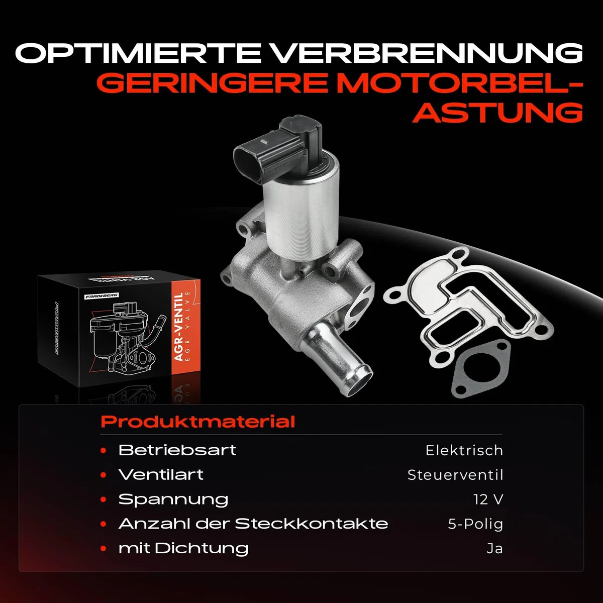 Frankberg AGR-Ventil Abgasrückführung Kompatibel mit Astra G F08 F48 F35 F69 2007-2009 Corsa C F08 F68 X01 2005-2012 Corsa D S07 2006-2014 Replace# 5851057