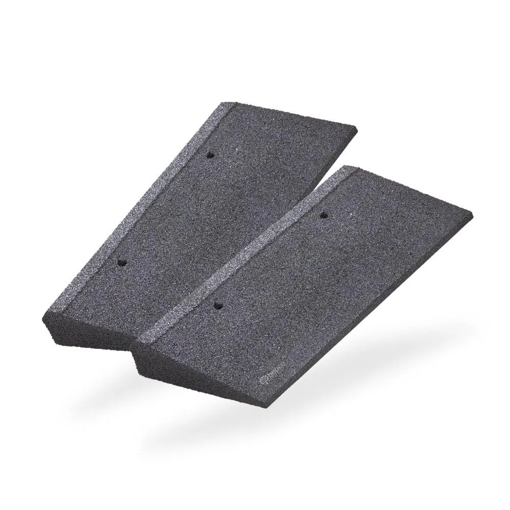bepco Bordsteinkanten-Rampe-Set (2 Stück), LxBxH: 50 x 25 x 6 cm aus Gummi (schwarz) Auffahrrampe,Türschwellenrampe, mit eingelagerten Unterlegscheiben zur Befestigung