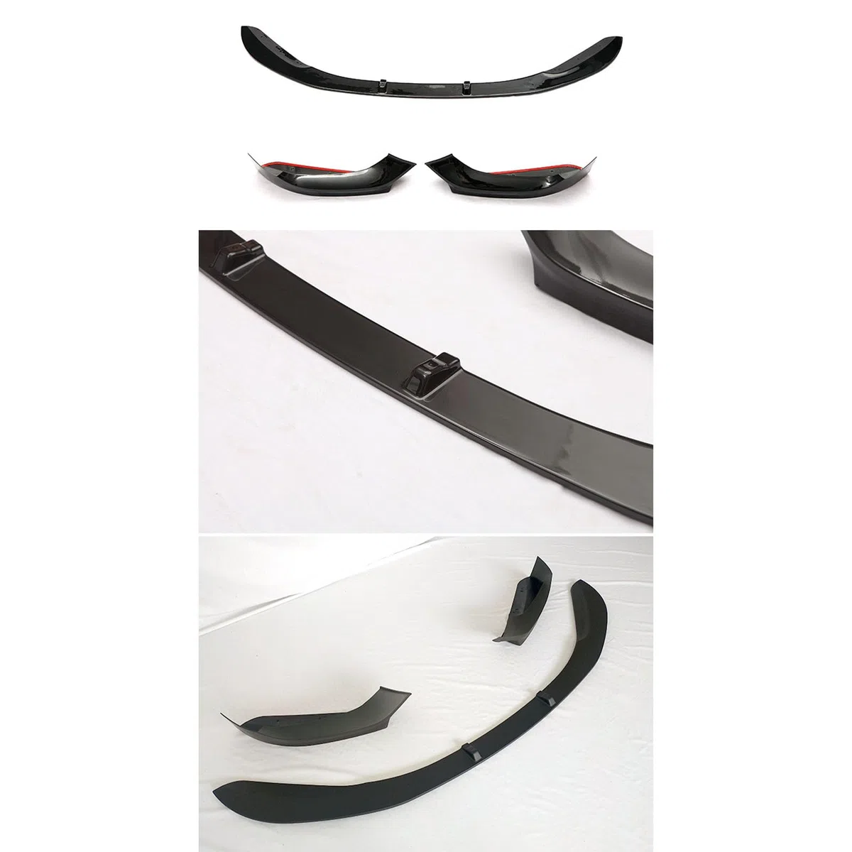Kompatibel mit BMW 1 Series F20 LCI Late M135i MP Style 2015-2020, Frontstoßstangen-Spoilerlippe, Auto-Unterkörper-Kit-Splitter, B Carbon Fiber Look