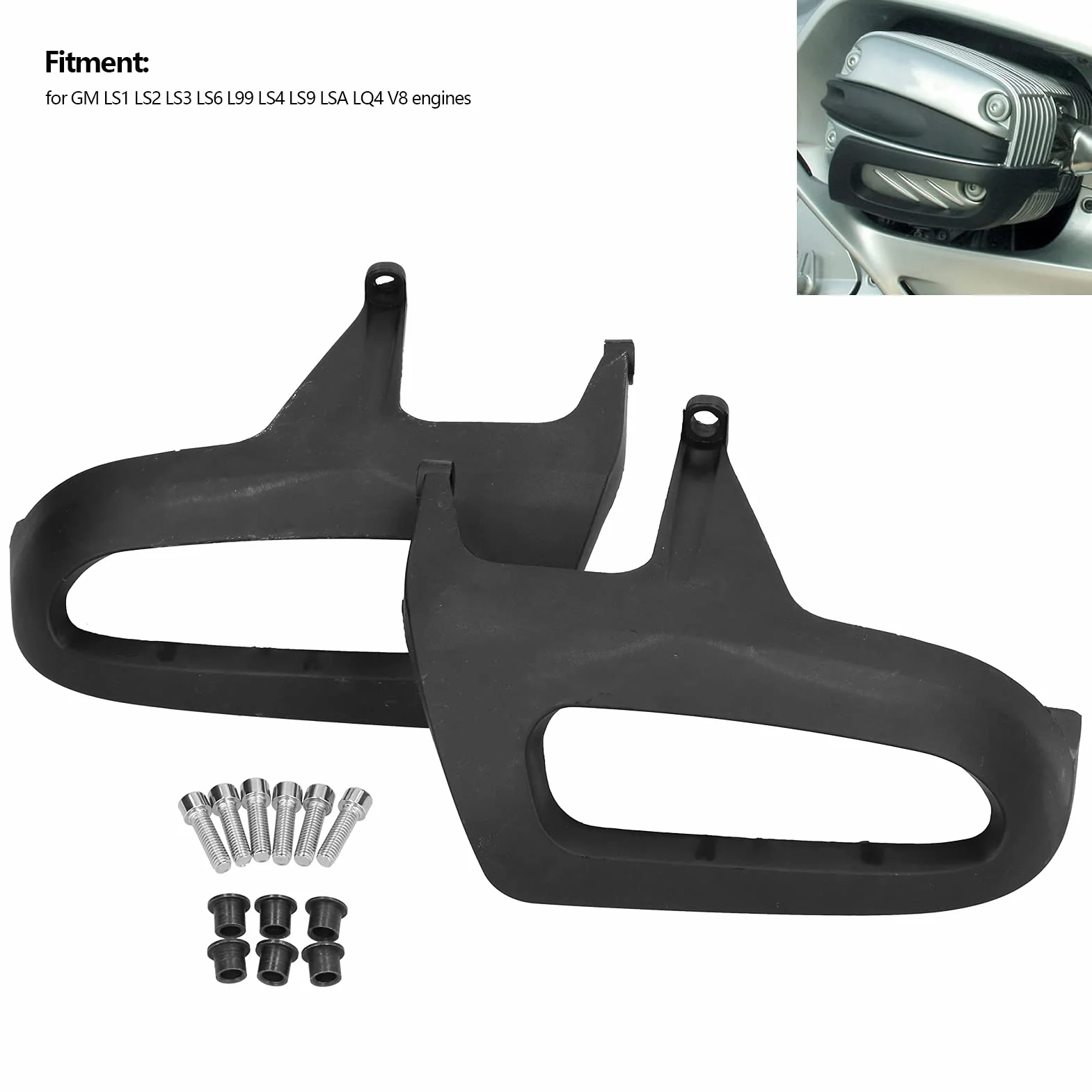 2pcs Motorrad-Motor Zylinderdeckel,ABS Schwarzer Zylinder Motorrad Motor Zylinderschutzdeckel Zylinderschutz für R1150R/ R1100S/ R1150RS/ R1150RT/ 1100/ R1150 2001-2003