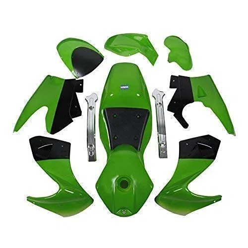 Pocket Bike Verkleidung Set komplett (grün/schwarz)