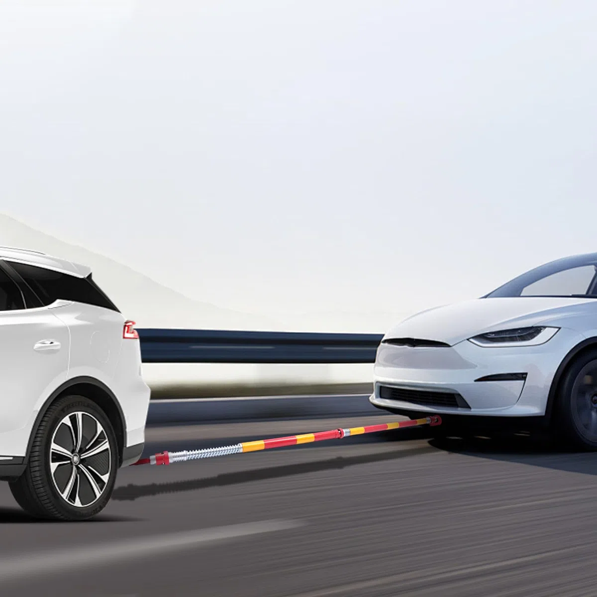 Abschleppstange 8T Tragfähigkeit - Abschleppstange für Pkw und Anhängerkupplung - Universell für Kfz, SUV, LKW, Geländewagen - Pannenhilfe
