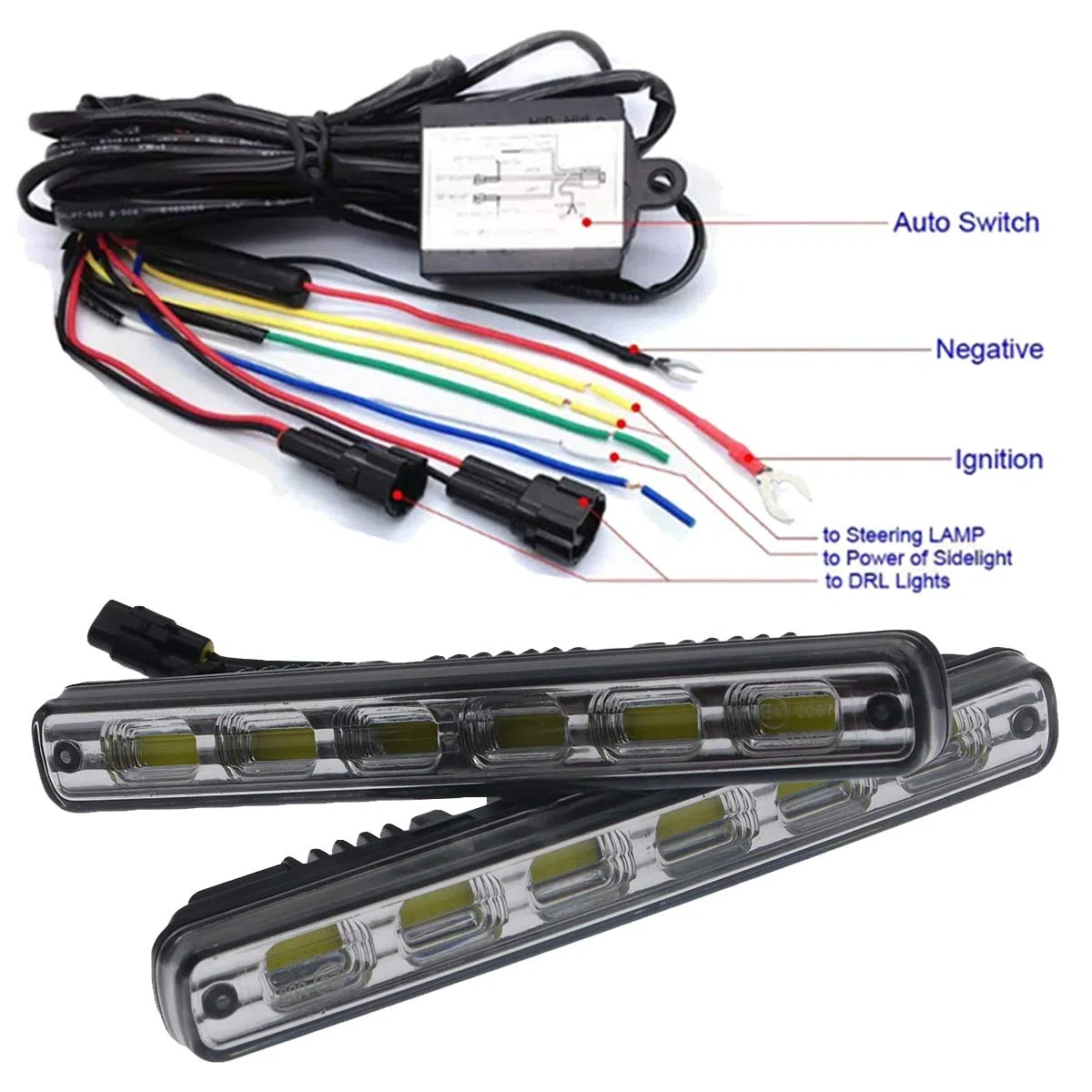 LED Tagfahrlicht, dimmbare Tagfahrleuchten, mehr als ECE R87, DC 12V, 6x COB, 12W, Weiß
