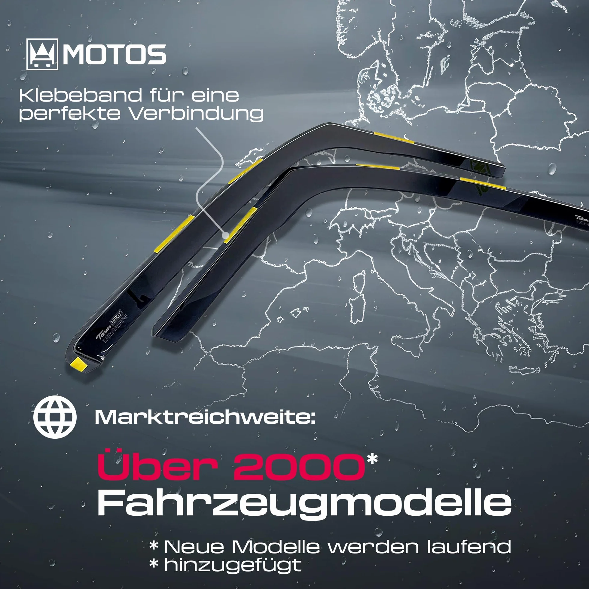 MOTOS Windabweiser Regenabweiser für FIAT 500 E ab 2021 Ästhetisches Design, Langlebig & Robust, Leichte Installation, Energieeinsparung durch Belüftung, Verringerung von Lärm und Luftturbulenzen - Pe