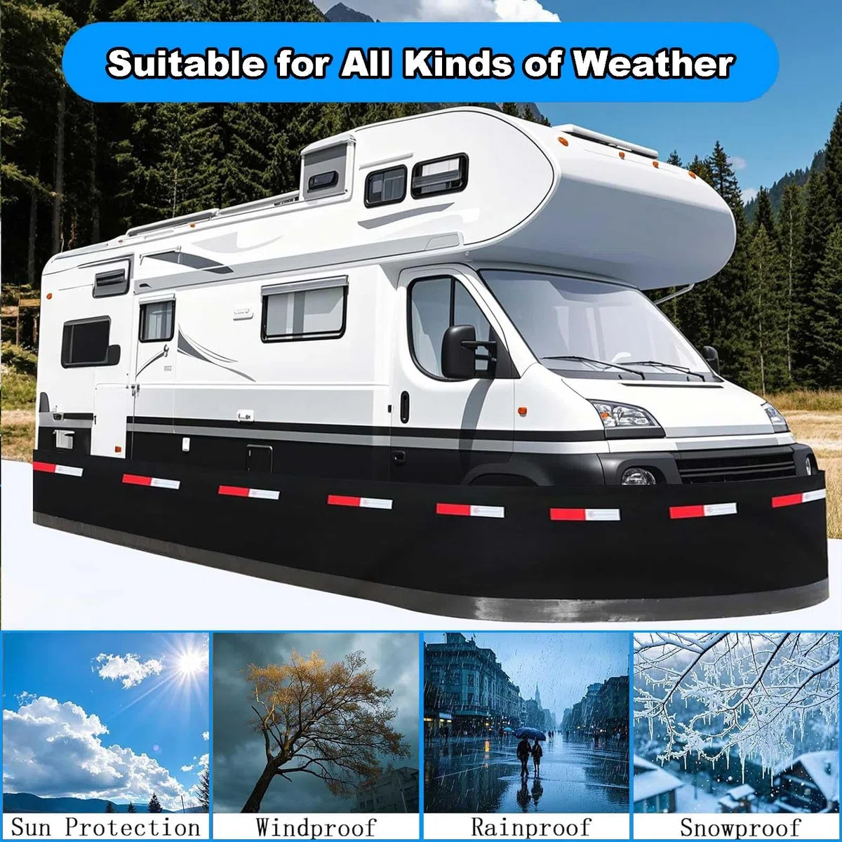 Generisch Winter mit Edelstahlboden, 0,8–0,9 m hoch, strapazierfähige Außenabdeckung für Wohnmobil, Gartenlagerung, Wind- und schneefest, langlebig und praktisch