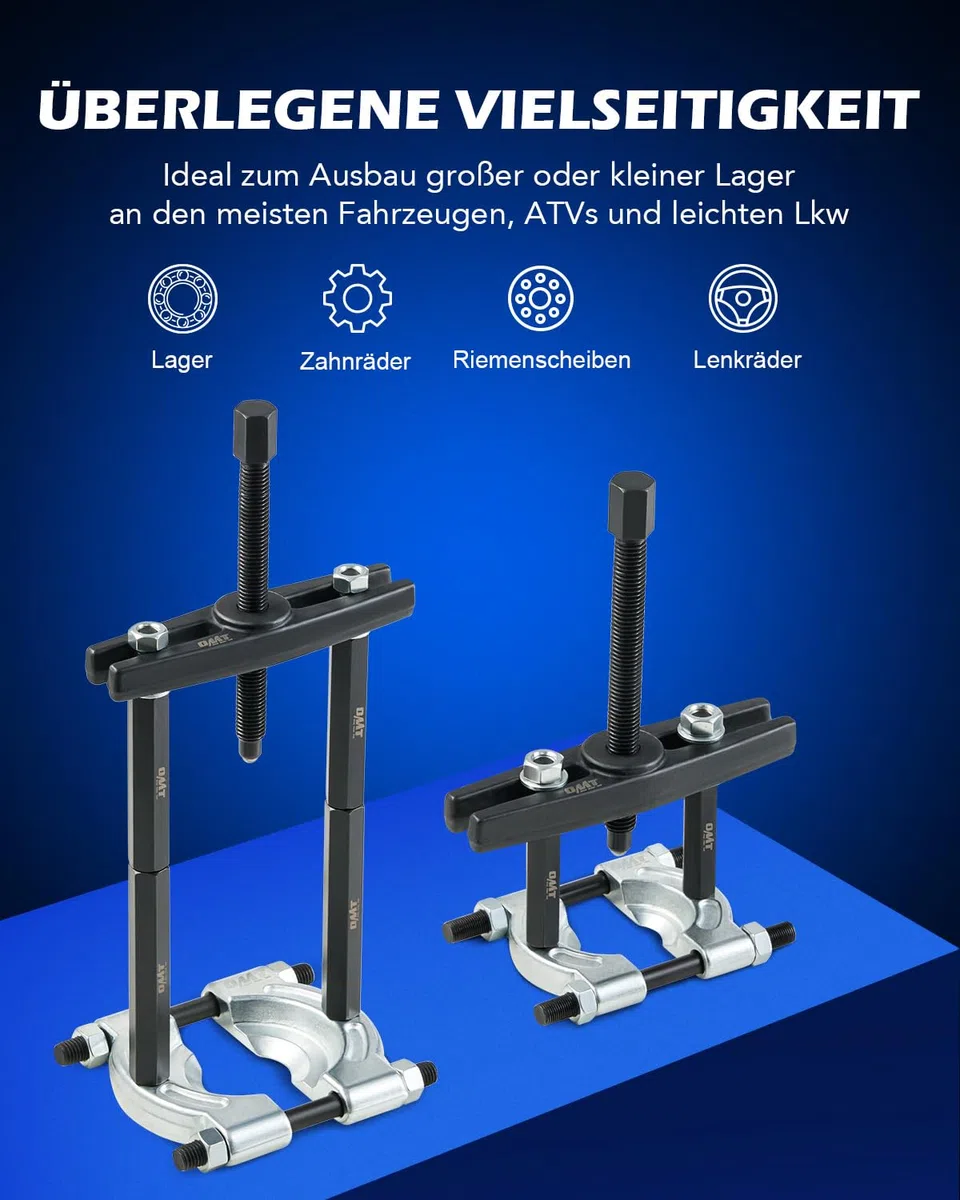 Orion Motor Tech Lagerabzieher Set 5 Tonnen, Lager Trennmesser Satz mit Lagerabzieher 2" und 3", Radlager Abzieher Werkzeug Set für KFZ, Lager Trennvorrichtung Abziehvorrichtung Profi