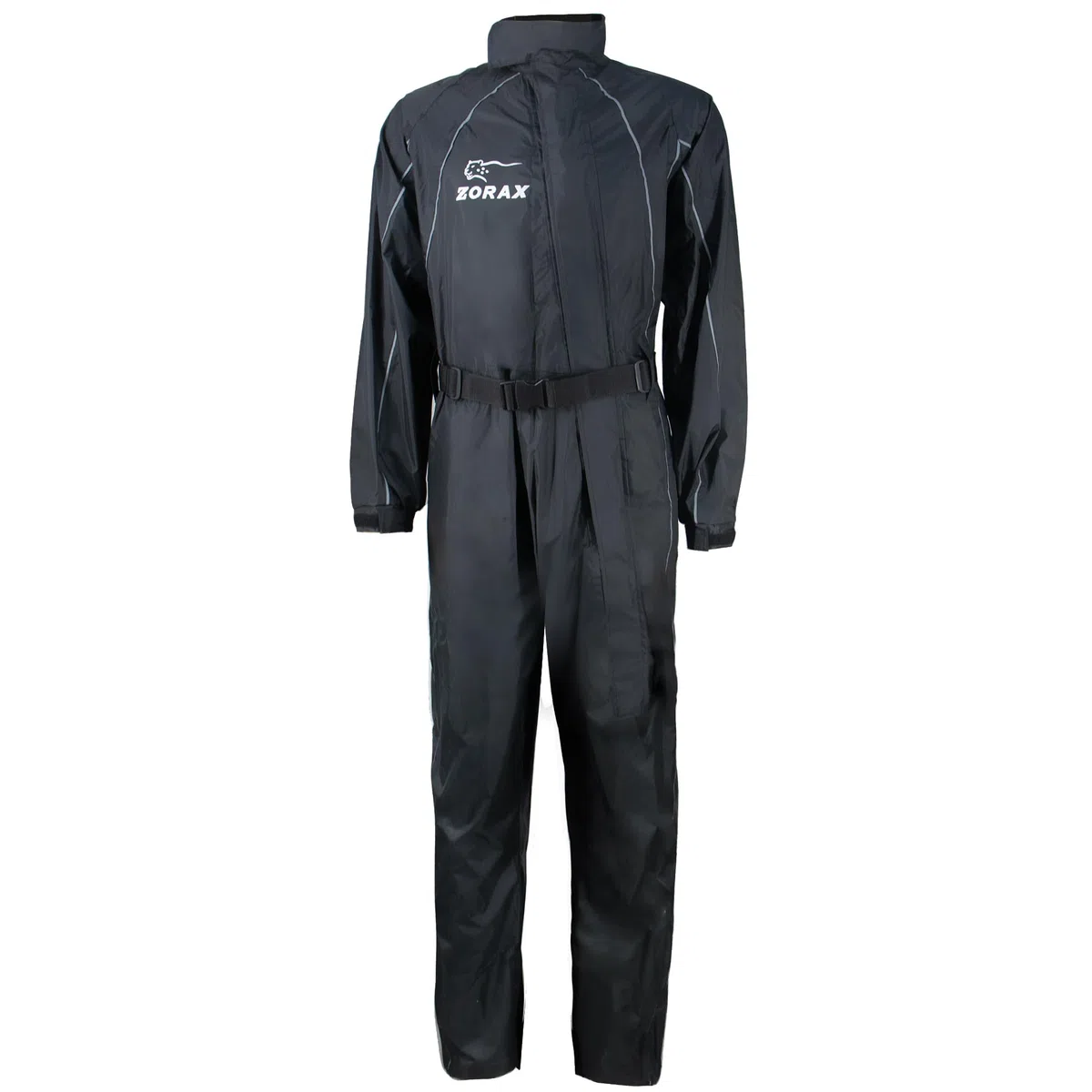 Zorax Wasserdichter winddichter Motorrad-Regenanzug für Herren, Regenbekleidung, Regenmantel, Tragetasche, reflektierende Streifen, Schwarz , 4X-Large