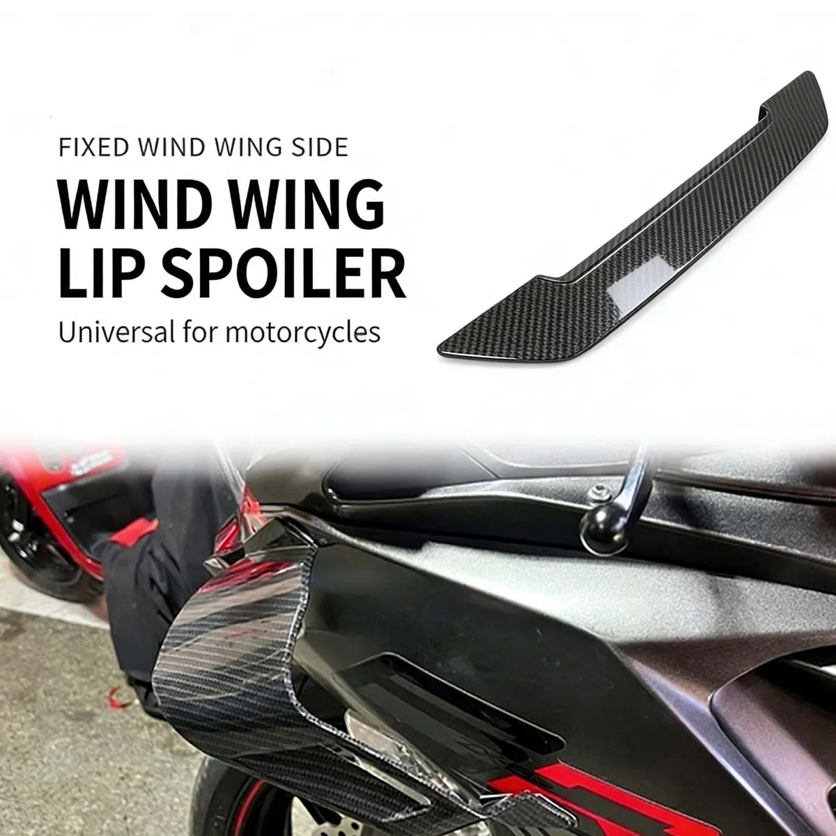 Aerodynamischer Flügel für Can-Am Ryker 900 2019 2020 2021 2022 2023 2024 2025 2026 Motorrad Seitenspoiler Frontverkleidung Winglets Carbon Optik Schwarz Windabweiser Sport Tuning Zubehör