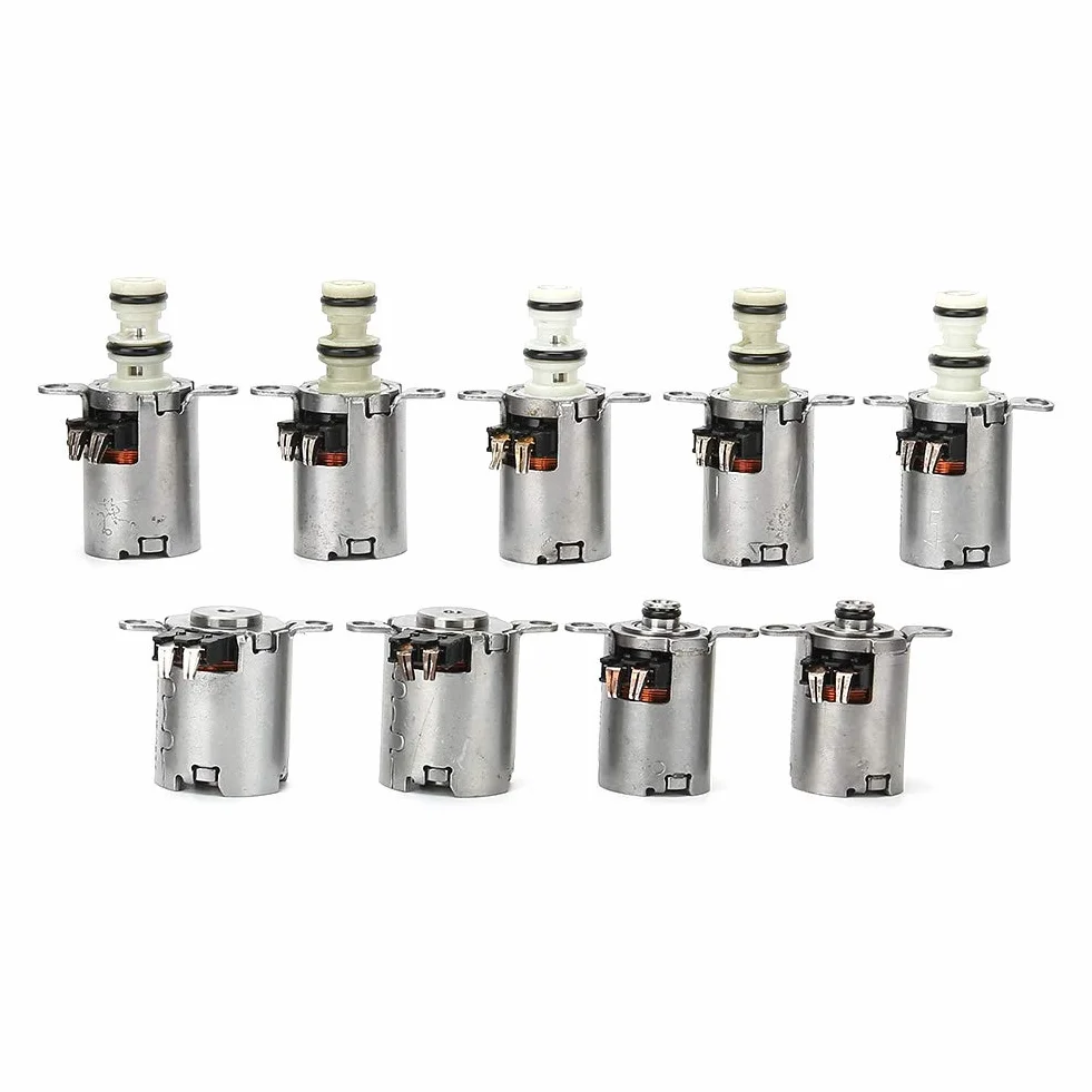 Qiilu 9-teiliges Getriebemagnetventil, 6-Gang MPS6 6DCT450 Getriebemagnetkit Passend für Focus/C-/Galaxy//Mondeo