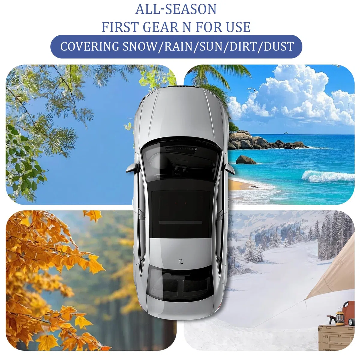 GWAWG Housse De Pare-Brise Voiture Pour Hiver Froid, 150 * 93cm Grande Taille Protecteur De Pare-Brise Anti-Givre Voiture, Protection Anti-Givre Housse De Pare-Brise D’Hiver, Tous Types De Voitures