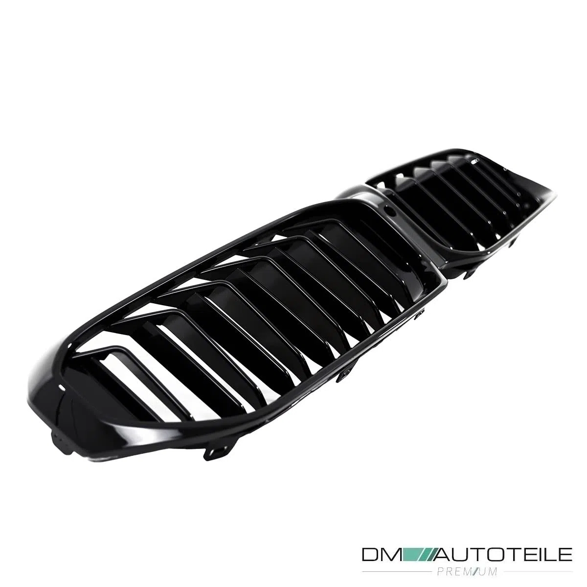 DM Autoteile Sport Doppelsteg Kühlergrill schwarz kompatibel für BMW 5er G30 G31 LCI Facelift mit Frontkamera