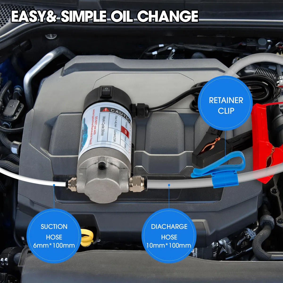 12V 100W Ölabsaugpumpe Kraftstoffpumpe Motoröl-Wechsel Diesel Umfüllpumpe Fluid ExtractorGeräuscharm Ausgestattet mit Aufbewahrungsbox aus Kunststoff