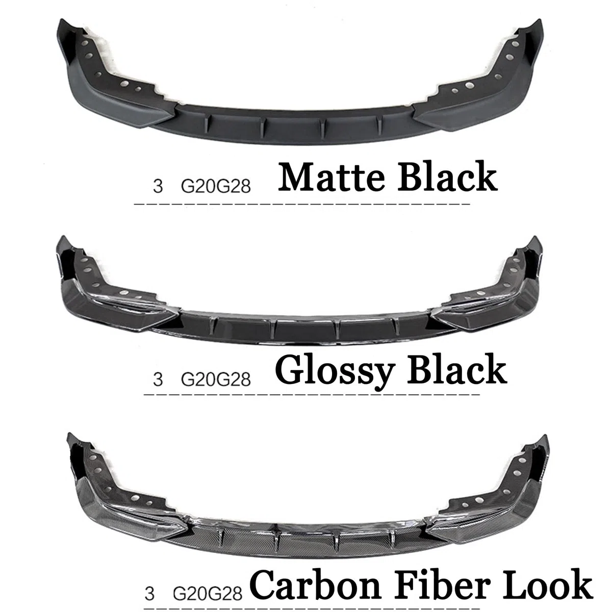 Kompatibel mit BMW 3 Series G20 G28 Early 2020-2022, Frontstoßstangen-Spoilerlippe, Auto-Unterkörper-Kit-Splitter,A Glossy Black