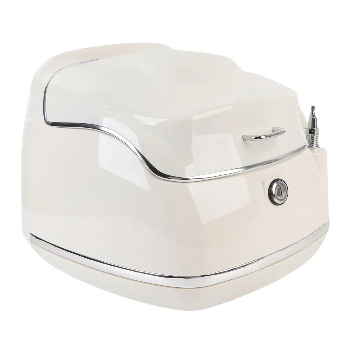 38L Motorrad-Topbox, Wasserdichter Aufbewahrungskoffer für Helme, Universelle Passform, Langlebiges ABS (White)