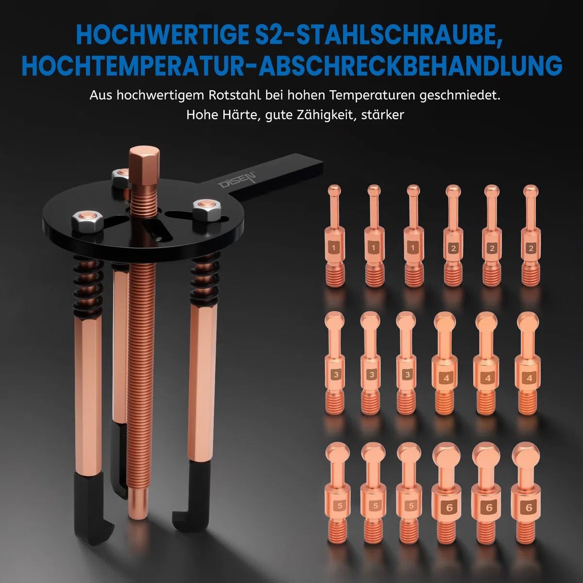 DISEN 36-in-1 Lagerabzieher Set, Innenlager Abzieher Trennsatz, Radlager Werkzeug, Lagerabzieher Innen für Radlager Ausbau Demontage Werkzeug, Blau