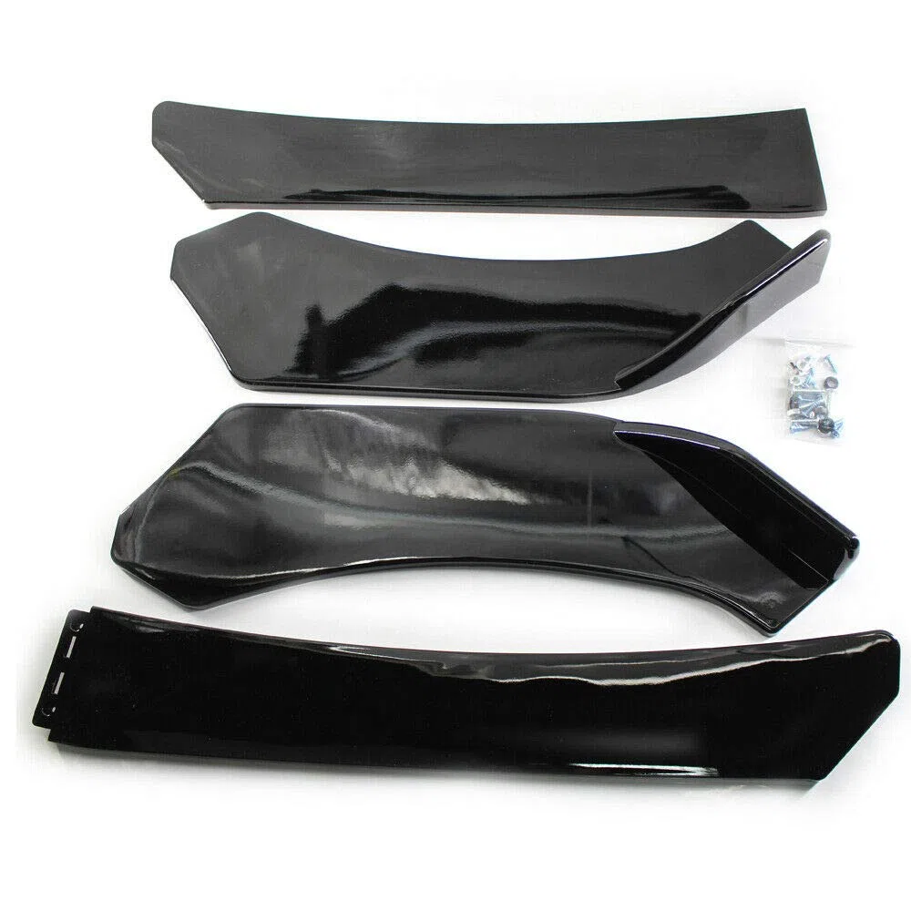 Universal Frontstoßstange Lippe Splitter Schutz Splitter Spoiler schwarz glänzend