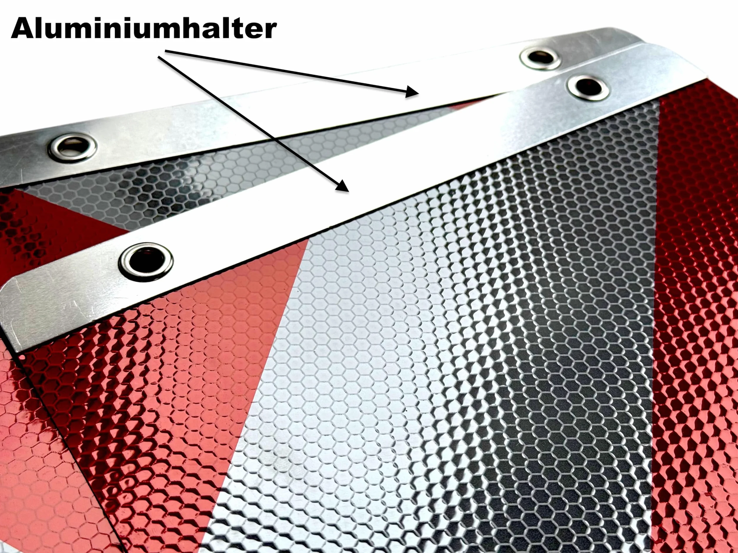 2x Set Ladebordwand Warnflaggen mit Alu-Halter Warnmarkierung Ladebühne Hebebühne LKW