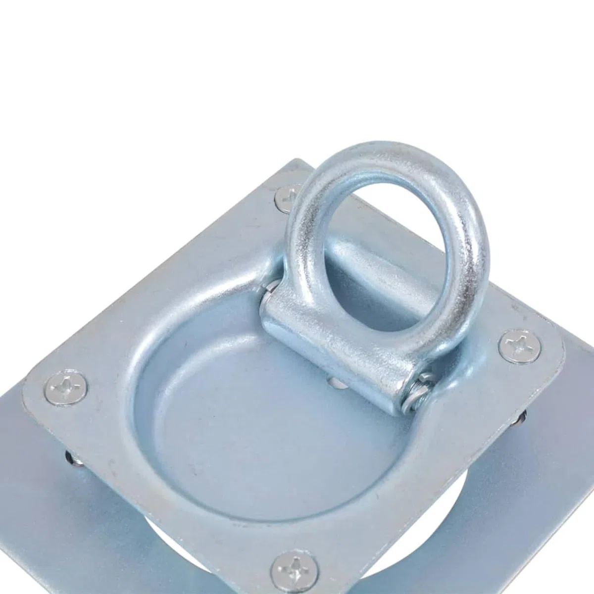Gecheer Zurrösen für Anhänger 8 STK Silber, verzinkter Stahl, 10,1x9,5x2,6 cm, max. 2000 kg, inkl. Gegenplatten, für Ratschengurte/Seile/Spannbänder