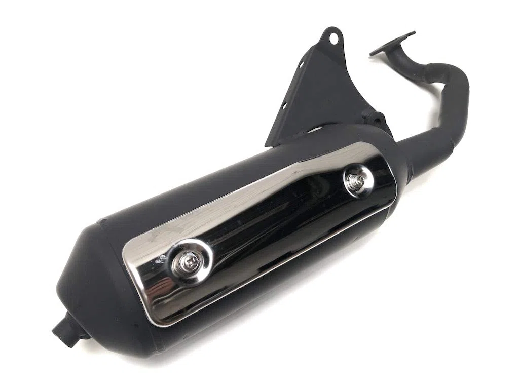 Auspuffanlage passend für YAMAHA Aerox, Neos, Jog R RR – MBK Nitro, Ovetto, Mach G – APRILIA SR50, SR Rally, Area 51 – MALAGUTI F12, F15, Beta Ark – Minarelli liegend | 50ccm 2T