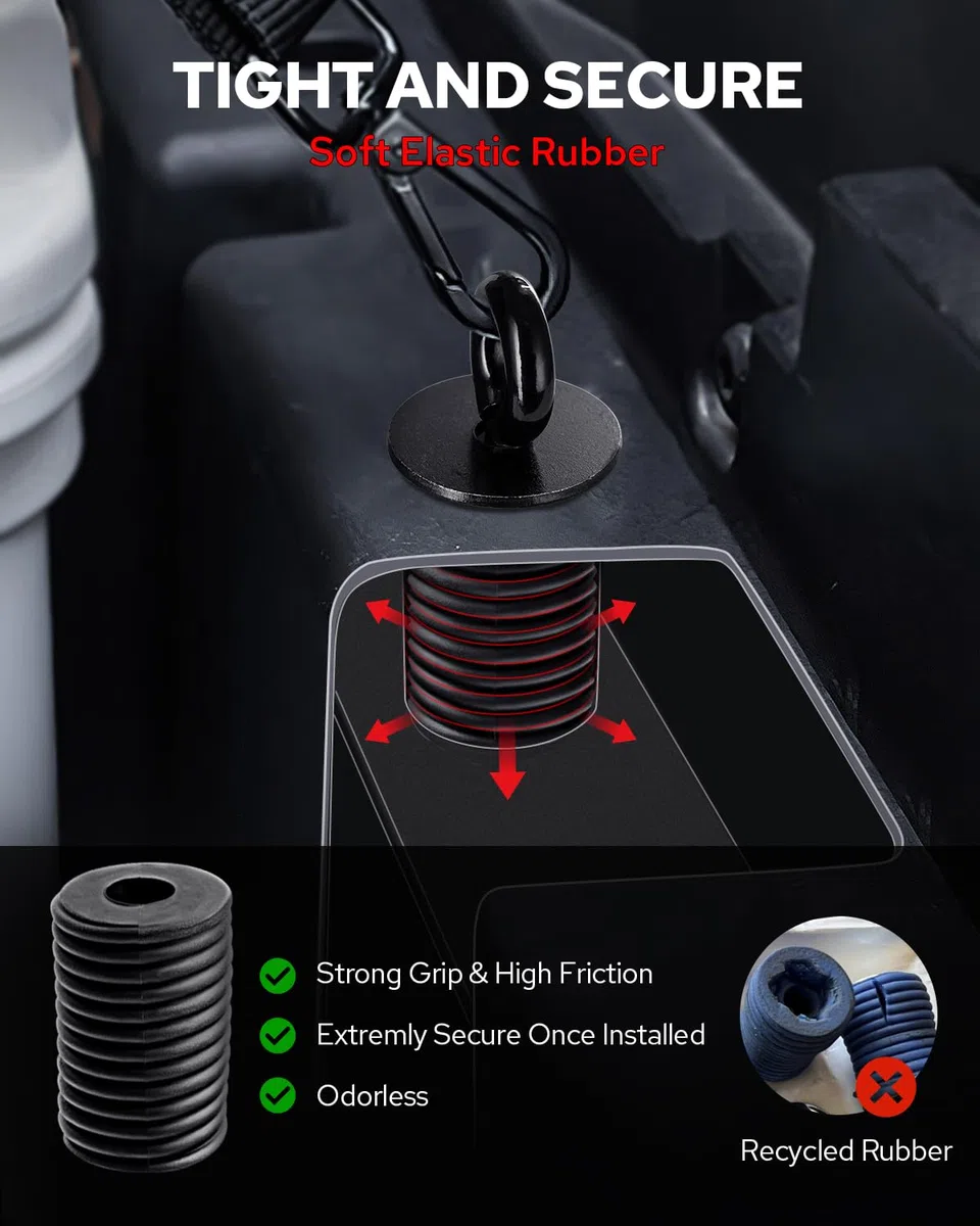 Benlari 2,5 cm ATV Spannanker Schloss und Ride Eisen Gummi passend für Polaris RZR Sportsman Ace 2013-2025 Schwarz
