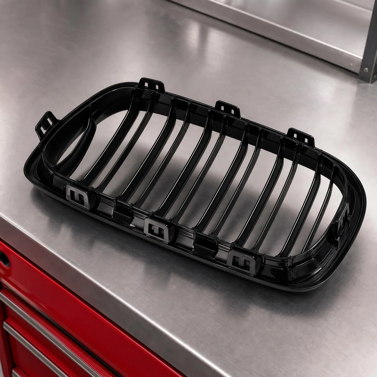 Kühlergrille für BMW X3 F25 Nieren 2010 2011 2012 2013 PRE Glanz Schwarzer Doppelsteg aus ABS Material(For F25 2010-2013 PRE)