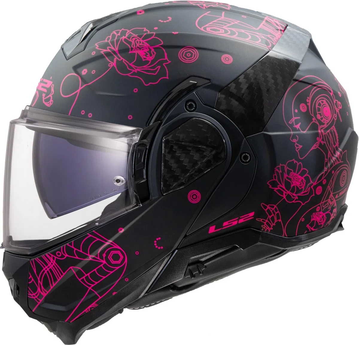 LS2, Modularer Motorradhelm ADVANT II Sophia Black Pink