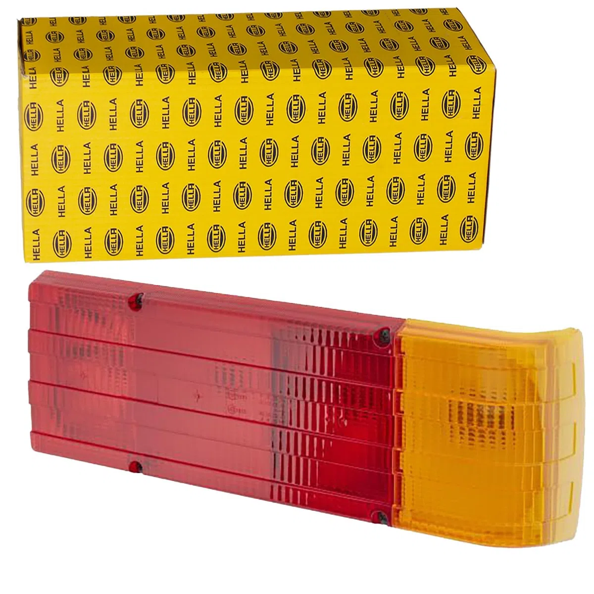 HELLA Rückleuchte - Glühlampe - 12V - Einbau/geschraubt - ECE - Lichtscheibenfarbe: rot/gelb - Stecker: Flachstecker - rechts/links - Menge: 1 - 2SD 004 460-001