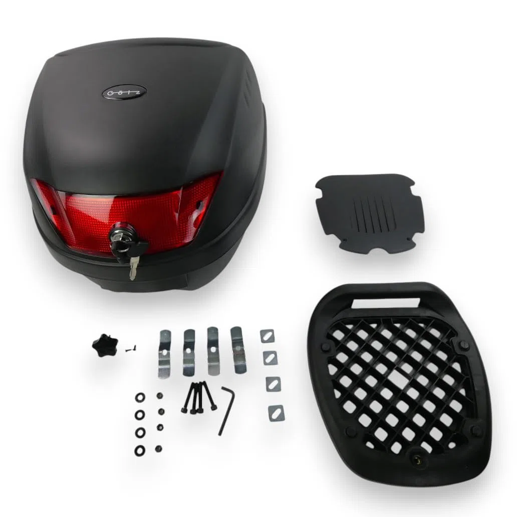 Universal Motorradkoffer Top Case Motorrad Motorroller Quad Koffer schwarz 28L