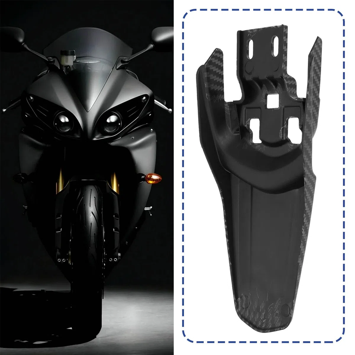 1 Stück Carbon Fiber Motorrad Kotflügel Schmutzfänger Verlängerungsplatte Kompatibel mit Sur Ron Light Bee XS L13 Kompatibel mit Segway X260 X160