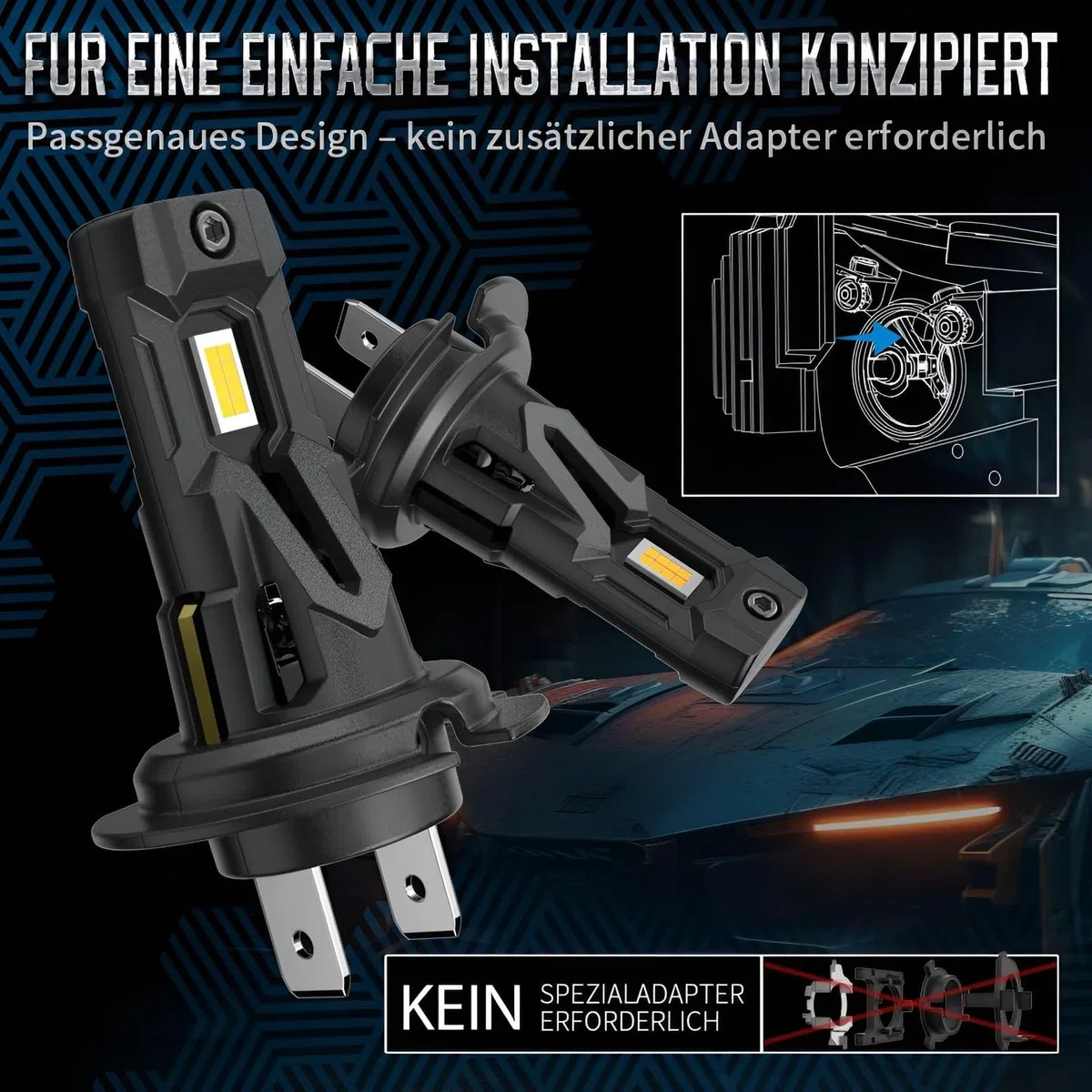 H7 Halogen lampen Auto 12V 55W, Superhelle 6000K Weiß H7 Scheinwerferlampen Ersatzbirnen für Abblend- & Fernlicht, Canbus Fehlerfrei Plug & Play, Perfekt für Autobahn & Nachtfahrten, 2er Set