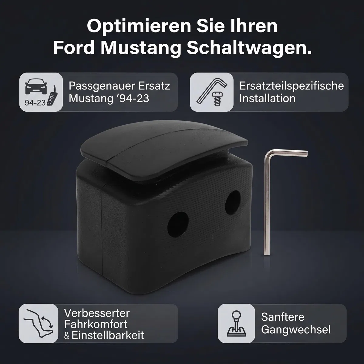 Aramox Pedal Pad Verlängerung für 1994-2023, 1,5 Zoll/3,81 cm Kupplungspedal-Verlängerung, Schaltgetriebe, ABS-Material, EZ-MUS-Ersatz