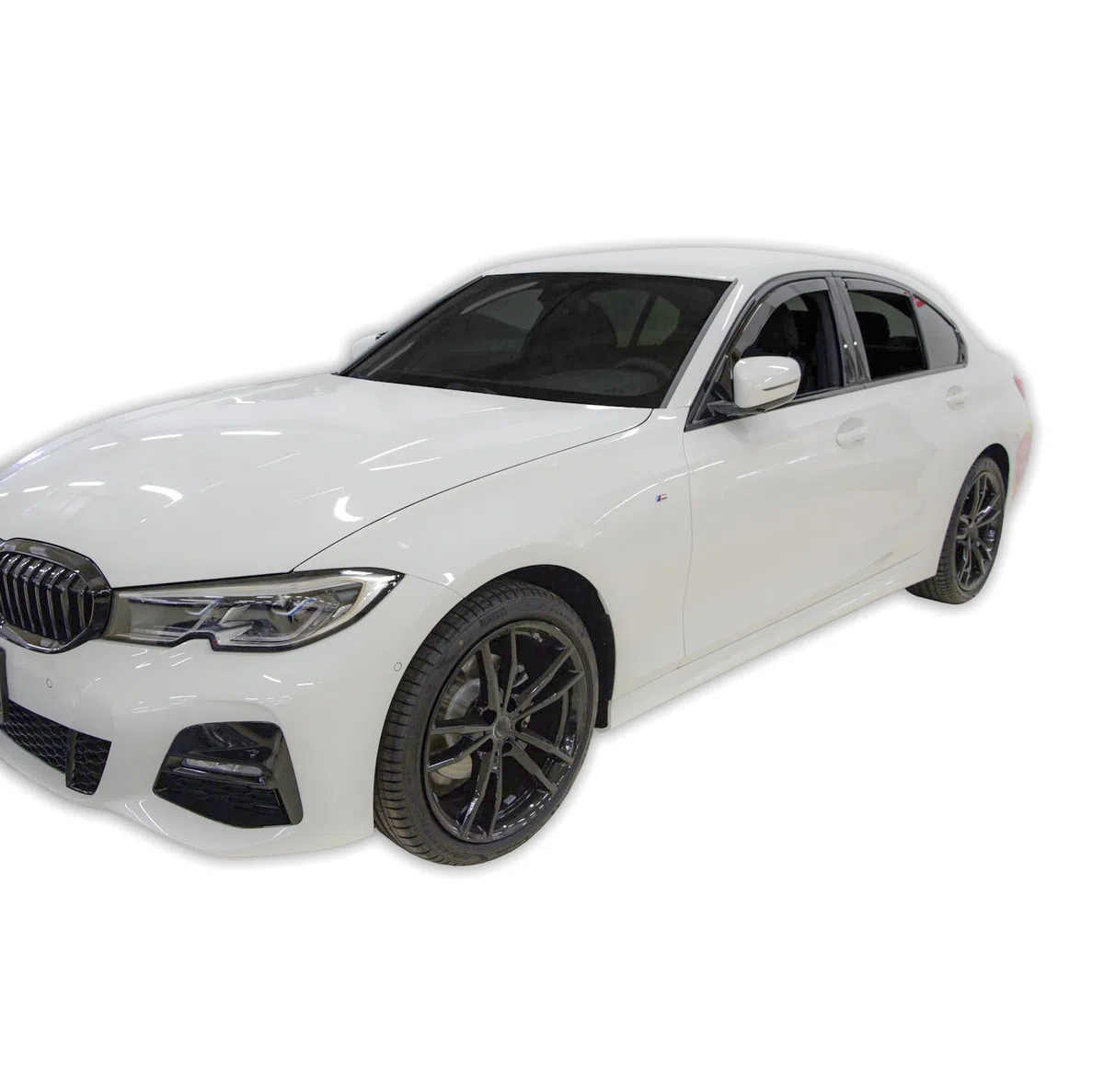 J&J AUTOMOTIVE GP Windabweiser passend für BMW 3 Series G20 / G21 4/5-Türer ab 2018 4tlg, Vorne und Hinten Regenabweiser Passform Getönt Schwarz