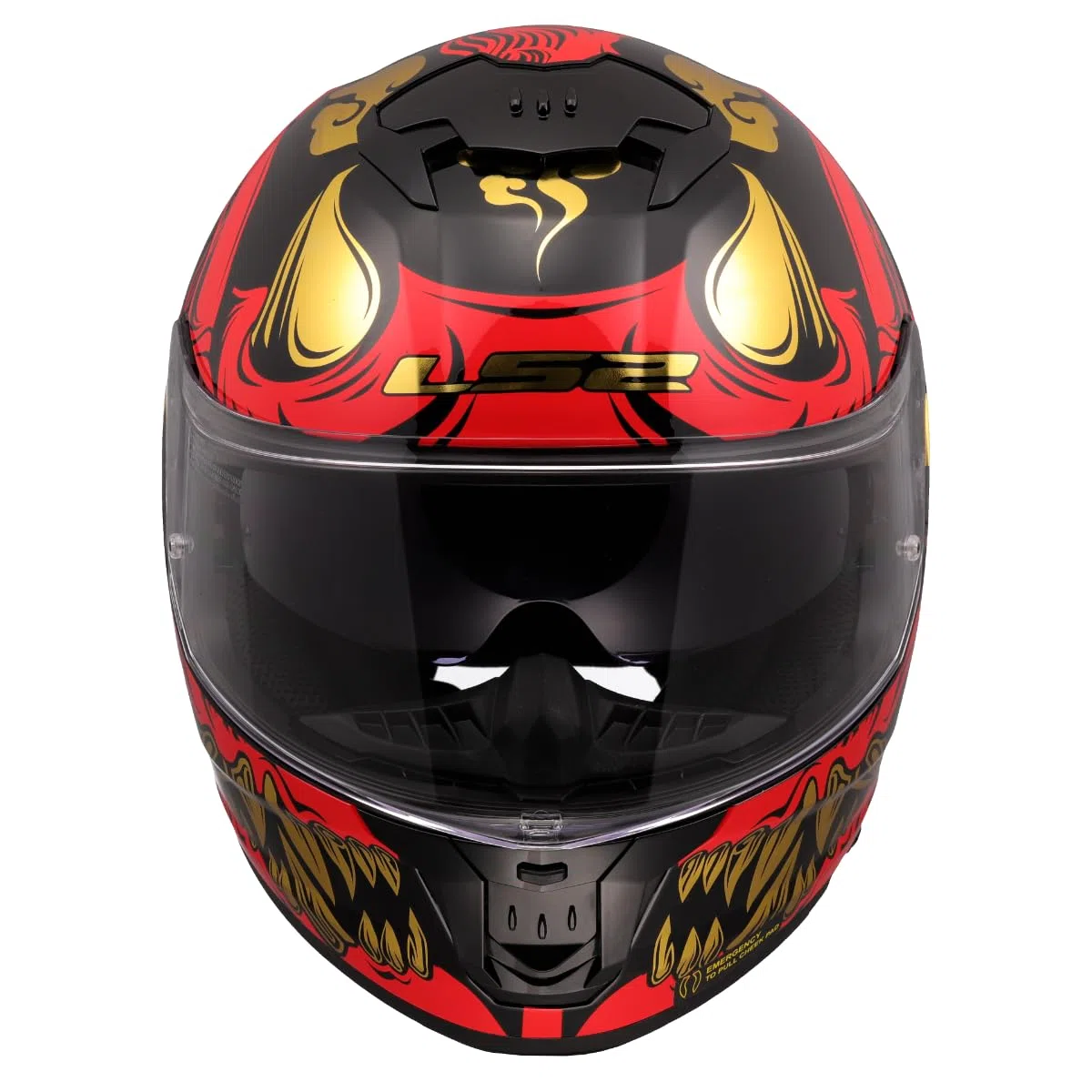 LS2, Integraler Motorradhelm STREAM II DRAKO Gloss Black Red, XS