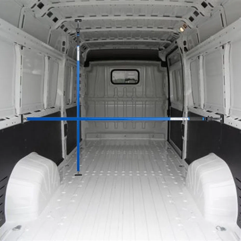ALLEGRA Klemmstange Ladungssicherung 160–290 cm – Verstellbare Transportsicherung für PKW, Transporter & Anhänger, ausziehbare Spannstange für Laderaum & Türen (Blau)
