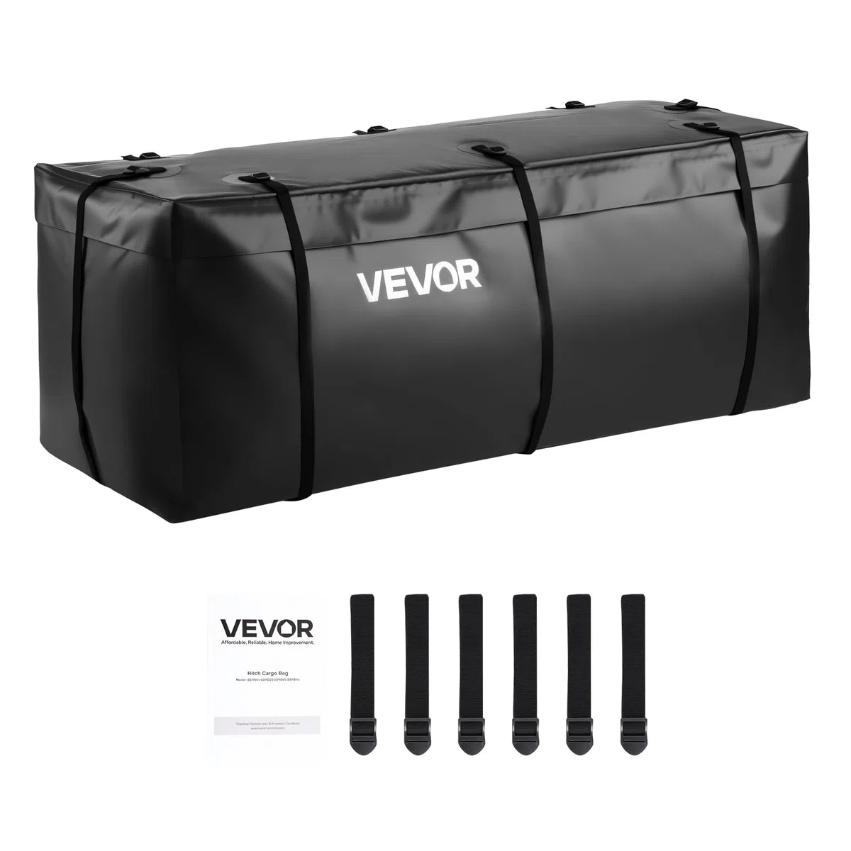 VEVOR Gepäckträgertasche für Anhängerkupplung aus wasserdichtes 840D-PVC (0,566 m³), Gepäcktasche zur Aufbewahrung auf der Ladefläche von Lkws mit verstärkten Gurten für PKW SUVs Vans Schwarz