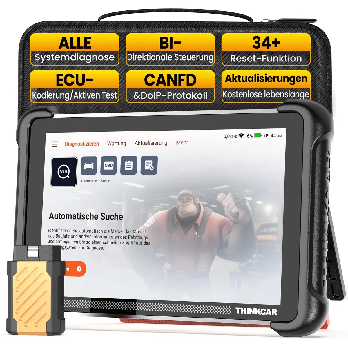 Auto Diagnosegerät, ThinkScan TK689BT OBD2 Diagnosegerät Mit 34 Reset-Funktion + Volle Systemdiagnose, Diagnosegerät Auto Für ECU-Codierung/BI-Direktionale Steuerung/CANFD&DoIP, Kostenlose Updates