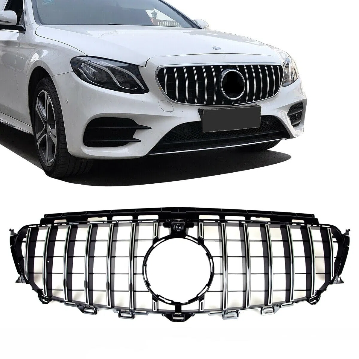 Kühlergrill Chrom kompatibel für Mercedes E-Klasse W213 S213 C238 A238 ab 2016 Sport-Panamericana GT DM Autoteile 2247