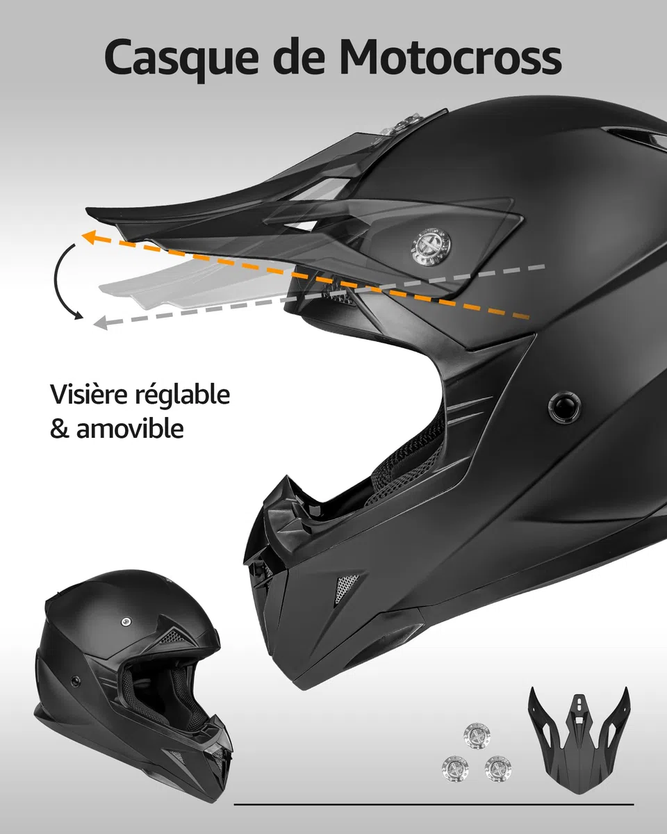 YEMA YM-915 Fullface Motocross Helm und Enduro Helm, EIN ECE 22.06 geprüfter Motorradhelm für Offroad und ATV mit Belüftungssystem, für Erwachsene