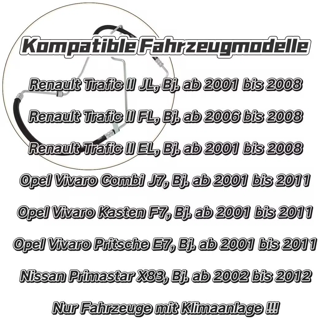 Servolenkungsschlauch Kompatibel mit Renault Trafic II Kompatibel mit Opel Vivaro Kompatibel mit Nissan Primastar X83 1.9/2.0 dCi 3947327627 8200762590