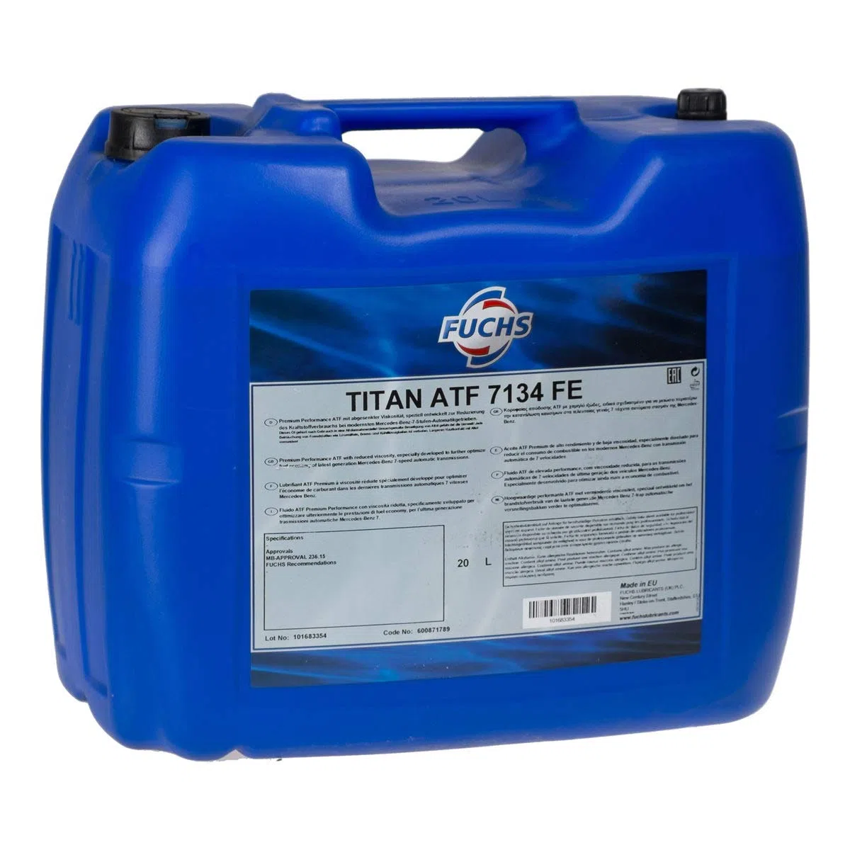 20L 20 Liter FUCHS TITAN ATF 7134 FE Getriebeöl Automatikgetriebeöl MB 236.15