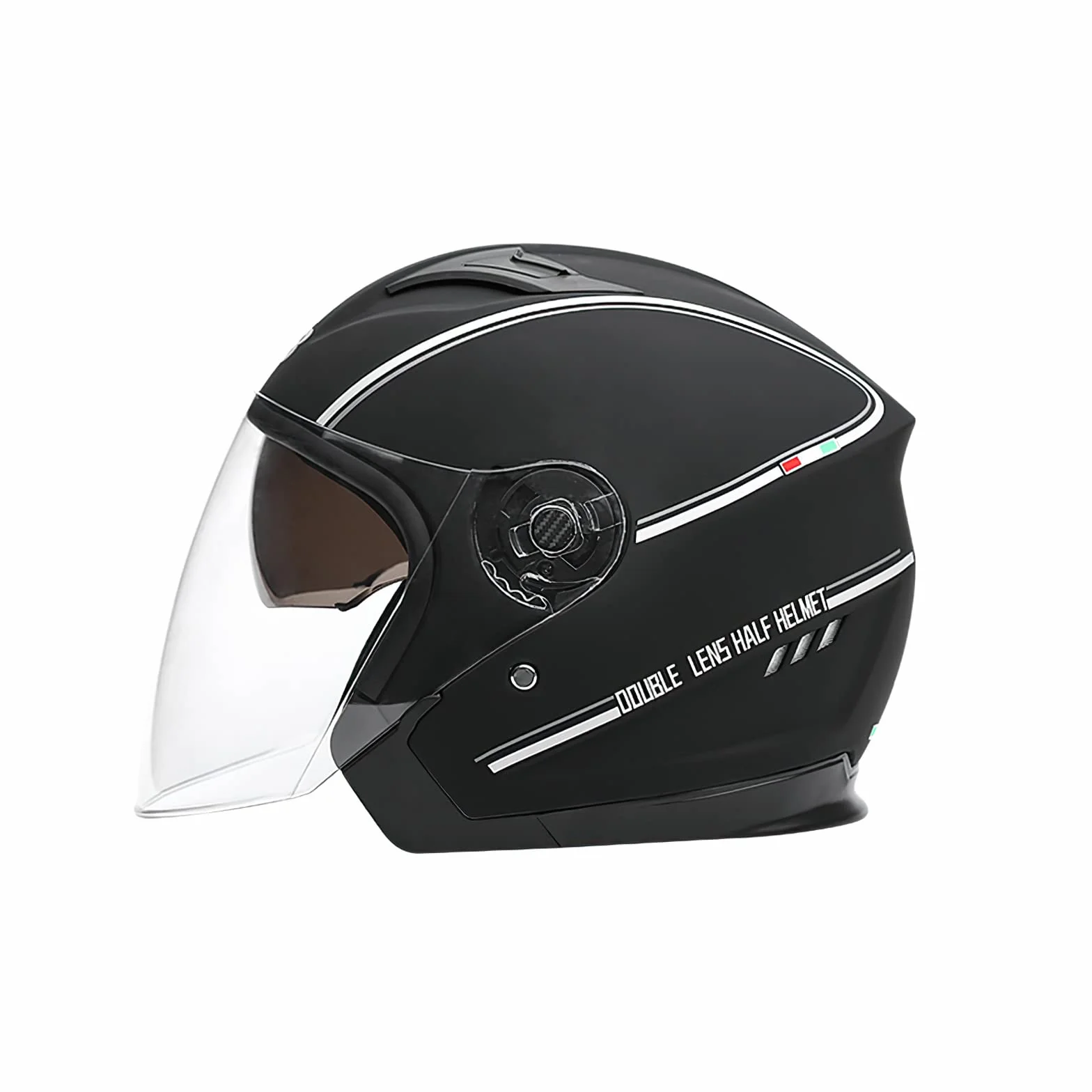 Motorradhelm mit Doppelvisier, Jethelm Jet-Helm Roller-Helm Scooter-Helm Moped Mofa-Helm Chopper Retro Vintage Jethelme
