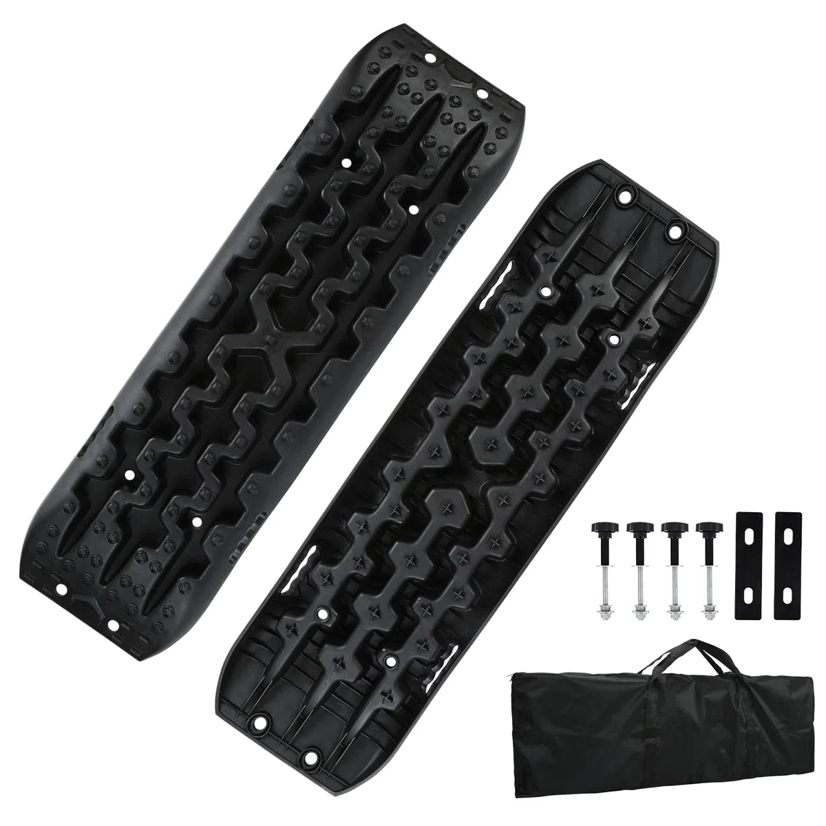 Anfahrhilfe mit Aufbewahrungstasche und Installationstool,Sand/Schlamm/Schnee Recovery Board Offroad Tracks,10T Last,Reifenleiter für PKW LKW Geländewagen Wohnmobil