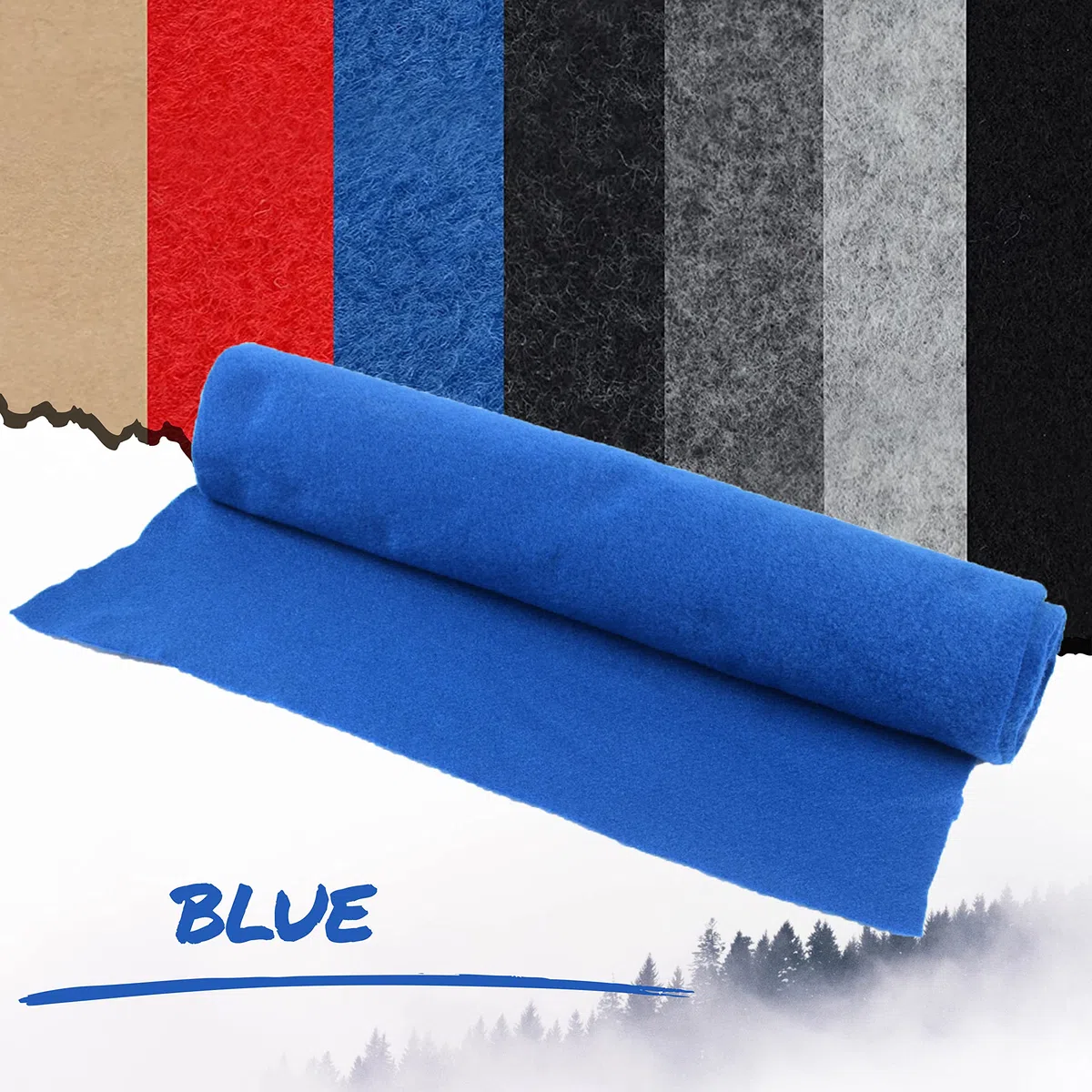 4-Wege-Teppich-Auskleidung mit super Stretch-Futter, für Wohnmobil, Auto, Fahrzeuginnenraum, Blau, 3 m x 2 m
