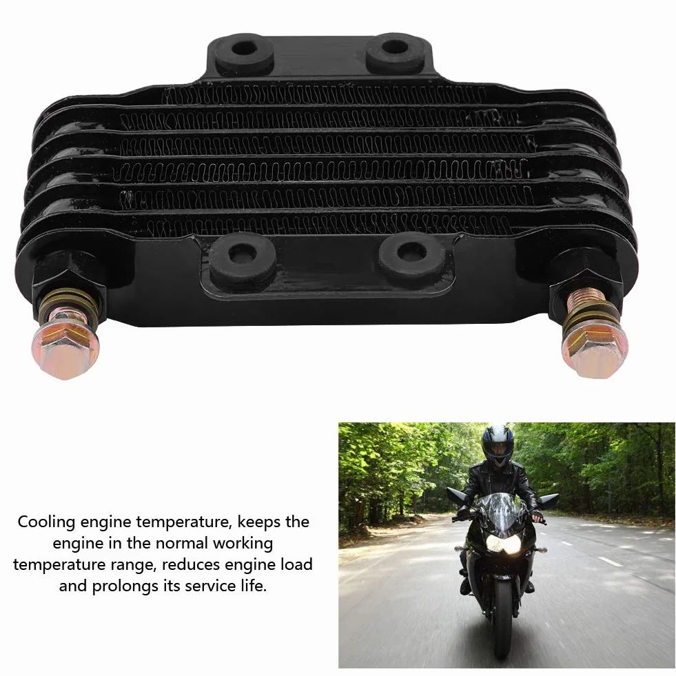 Ölkühler,Yctze Motorrad Motorölkühler Ölkühlung Kühler System Kit Ersatz für CB CG 100CC-250CC(85ML-schwarz) für ölkühler universal,ölkühler set,ölkühler Ölkühler Motorölkühler Ölkühler Kühlung Motorr